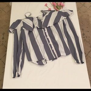 Blue & white striped shirt, Belle Skye, S